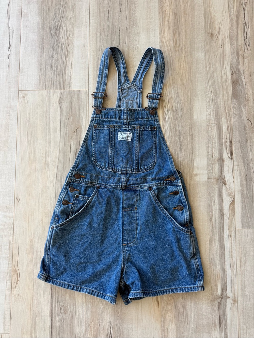 Vintage Levi’s Blue Denim Overall Shorts - Blue